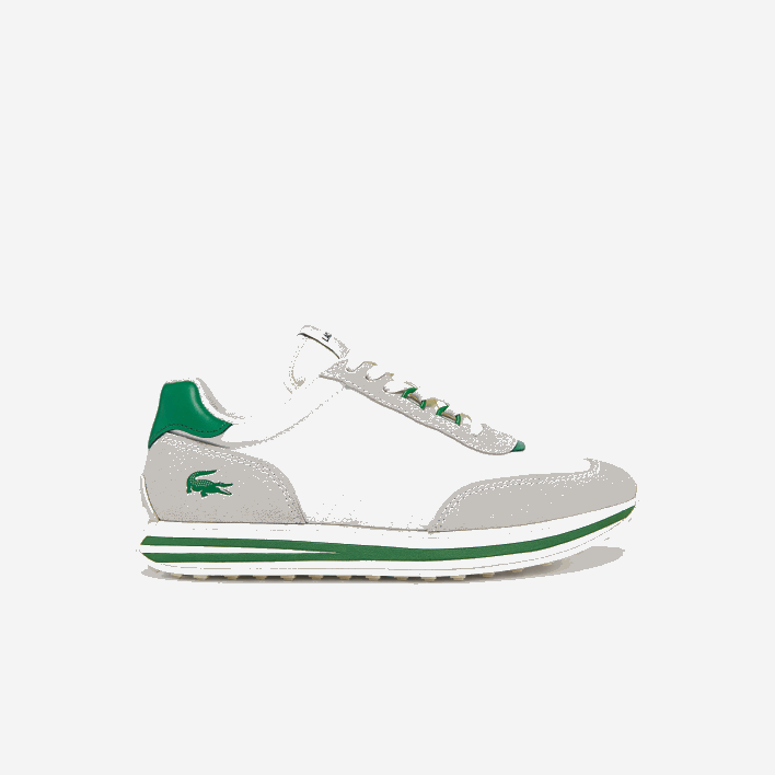 Lacoste L-Spin Textile Gold Accent Sneakers 646T2743 White/Green 082 Women