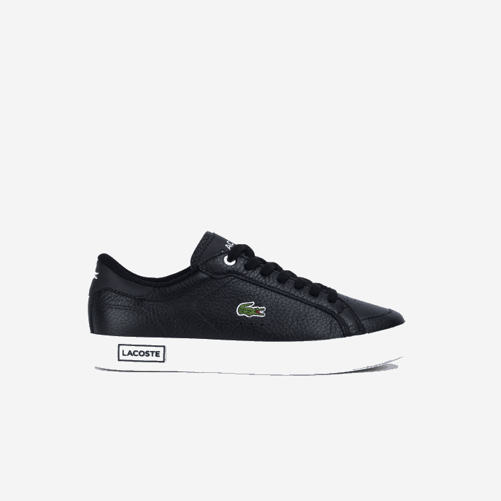 Lacoste Powercourt Leather Detailed Sneakers 646T2682 Black & White 312 Women