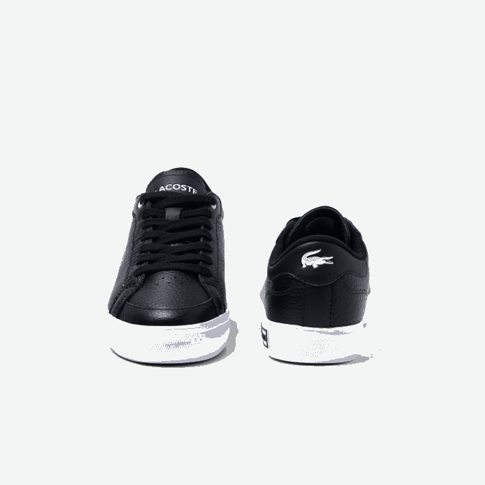 Lacoste Powercourt Leather Detailed Sneakers 646T2682 Black & White 312 Women