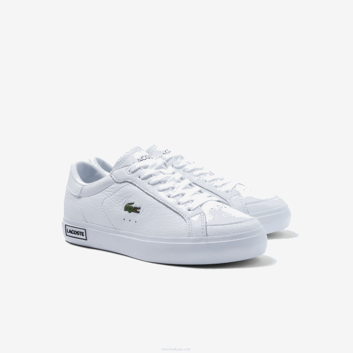 Lacoste Powercourt Leather Detailed Sneakers 646T2683 White & Black 147 Women