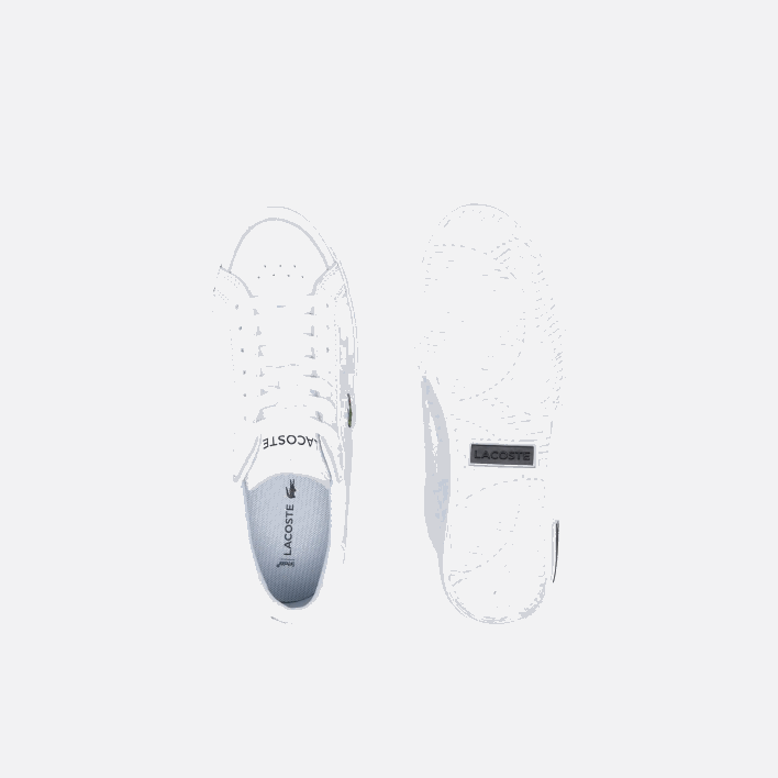Lacoste Powercourt Leather Detailed Sneakers 646T2683 White & Black 147 Women